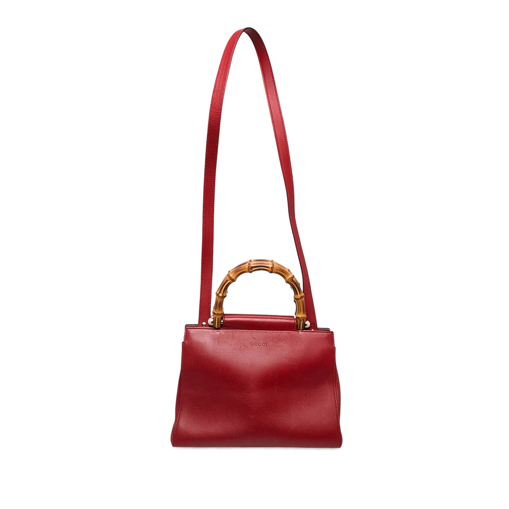 Pre-Loved Gucci Small Calfskin Bamboo Nymphaea Satchel